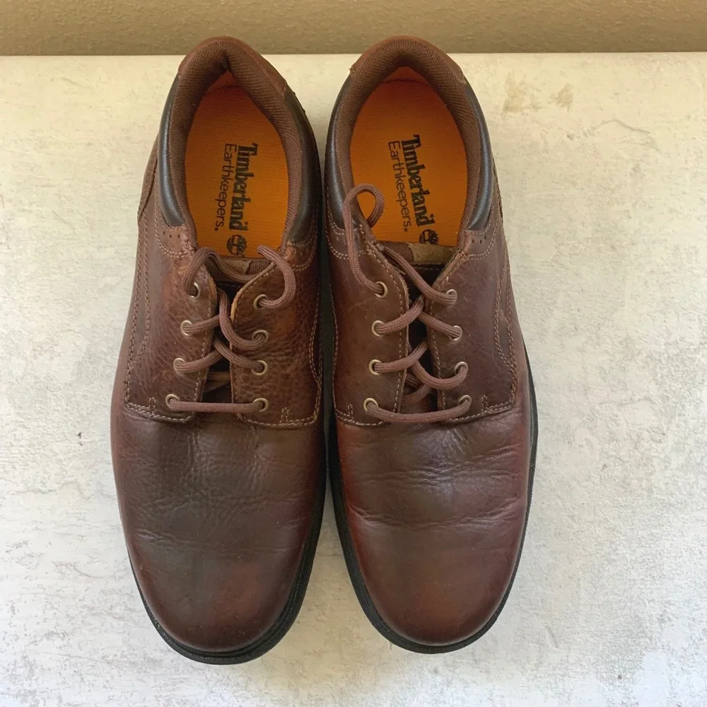 Timberland Earthkeepers 5127A Brown Leather Plain Toe Oxford Mens 9.5 City Prem.